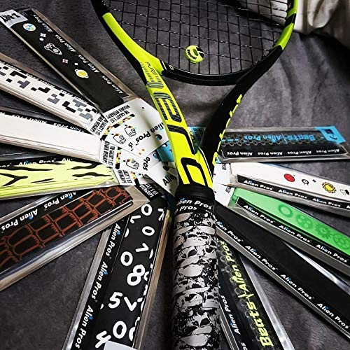 ALIEN PROS Tennis Racket Grip Tape – Tac Moisture Feel Tennis Grip – Tennis Overgrip Grip Tape Tennis Racket – Wrap Your Racquet for High Performance - style: 6-Pack Blue Clouds