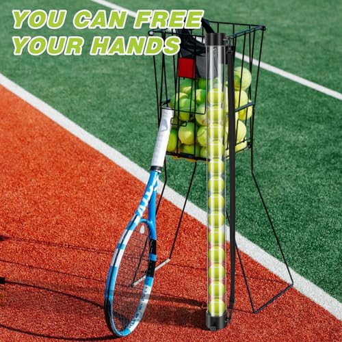Jerify 3 Pcs Tennis Ball Tube Pickup Picker Holds 18 Balls with Shoulder Strap for Tennis Balls Pickup Collector, Carrier, Dispenser