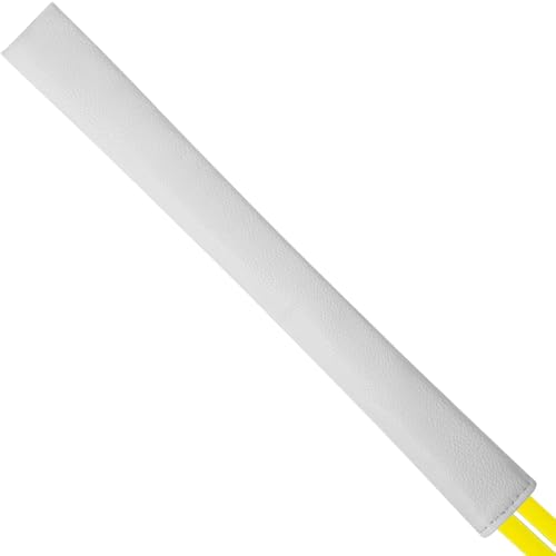 Golf Alignment Stick Cover Premium Leather Perfect Cover for Alignment Sticks Classic Blank Direction Rod Design Alignment Sticks Holder Golf Club Protector Holds 2 Sticks. - color: White