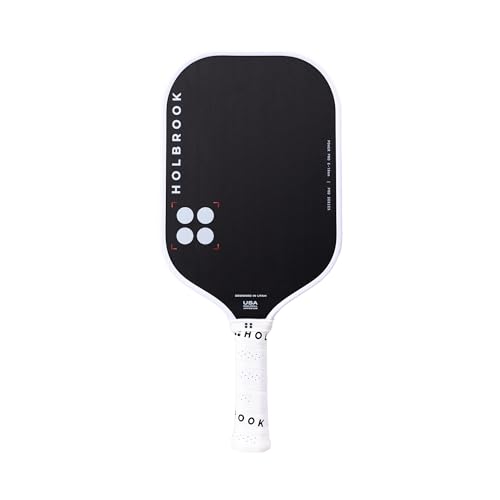 Holbrook Power Pro E Elongated Pickleball Paddle: USAPA Approved, Carbon Fiber Surface, Power, Control, Spin, Edgecraft Foam Polypropylene Honeycomb Core - color: White/Black, size: Elongated 14mm