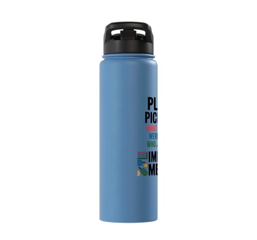 Funny Pickleball Improves Memory - Sarcastic Dinking Court Stainless Steel Insulated Water Bottle - color: Light Blue