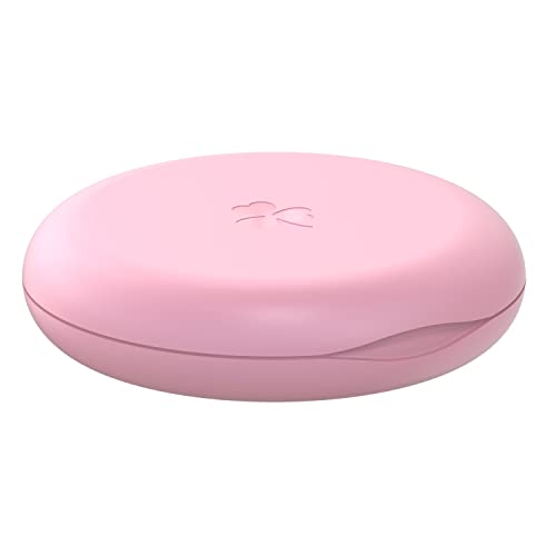 2-Pack Ultra-Thin Round Aligner & Retainer Case with Magnetic Closure – Slim Portable Travel Container for Braces, Mouth Guard, Night Guard, BPA-Free Anti-Slip Water Ripple Design (Pink) - color: Pink