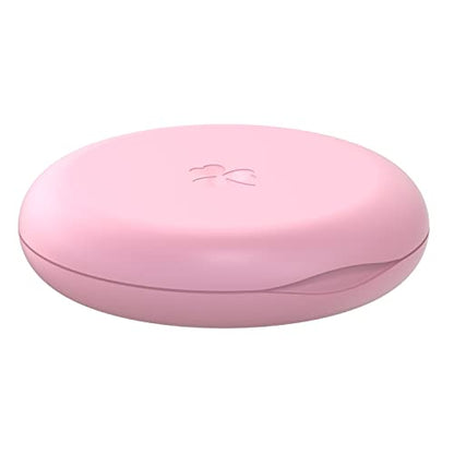 2-Pack Ultra-Thin Round Aligner & Retainer Case with Magnetic Closure – Slim Portable Travel Container for Braces, Mouth Guard, Night Guard, BPA-Free Anti-Slip Water Ripple Design (Pink) - color: Pink