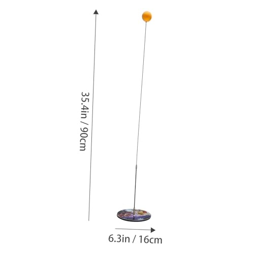 Healifty Table Tennis Trainer Accessories: Ping Pong Machine Swing Trainer with Stainless Steel Base and Soft Shaft Elastic Rod and Balls Portable Practice Robot Rebounder Set for Indoor Outdoor
