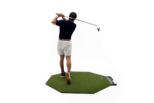 Dura-Pro Premium Turf Indoor/Outdoor Golf Mat. Bonus Tray + 3 Tees - style: Commercial 5'x5' Octagon -30mm Thickness