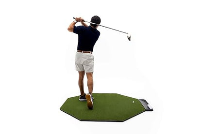 Dura-Pro Premium Turf Indoor/Outdoor Golf Mat. Bonus Tray + 3 Tees - style: Commercial 5'x5' Octagon -30mm Thickness