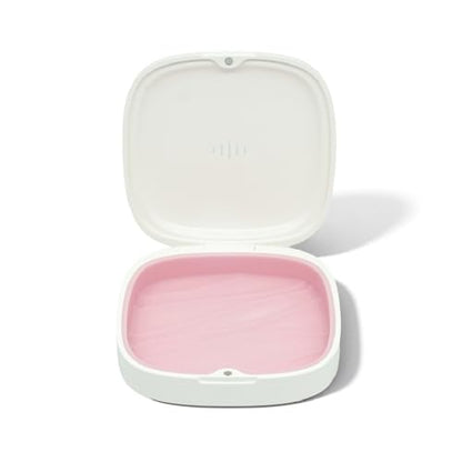 Slim Aligner Holder, Thin Retainer Case with Vent Holes, Portable Low-profile Night Guard Box (White Pink) - color: White Pink