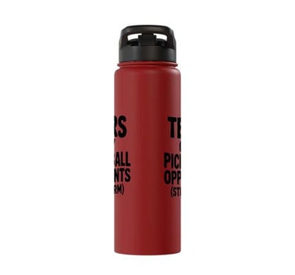 Tears of My Pickleball Opponents Fun Competitive Pickleball Stainless Steel Insulated Water Bottle - color: Red