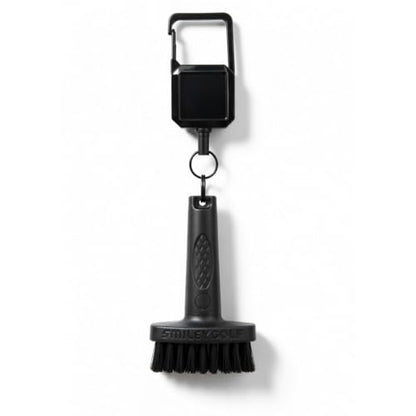 SmileyGolf Mini Golf Brush - Retractable Groove Cleaner with Carabiner Clip, 20" Extendable Cord, Non-Scratch Nylon Bristles, Pocket-Sized Pro-Tested for Irons, Wedges
