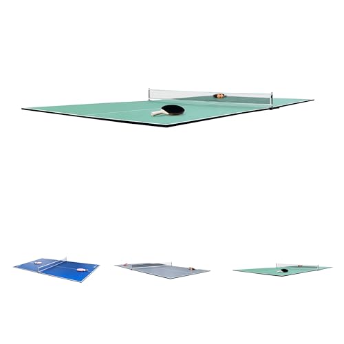 RACK Virgo Table Tennis Conversion Top for Billiard/Pool Table 4 Piece– Indoor Ping Pong Tabletop - color: Green