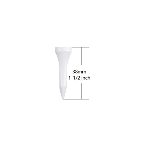Wooden Golf Tees 3-1/4", 2-3/4", 1-1/2" Available,100 Count (Natural Color, White, Black, Blue, Red, Pink) - color: White, size: 1 1/2 inch
