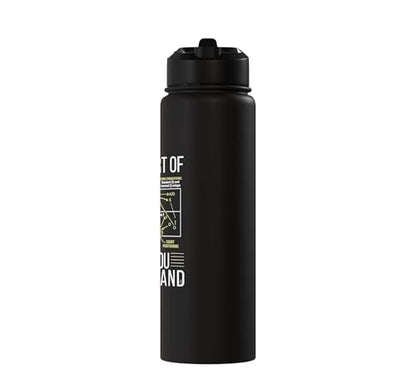 Pickleball Strategy Diagram Funny Sports Stainless Steel Insulated Water Bottle - color: Black