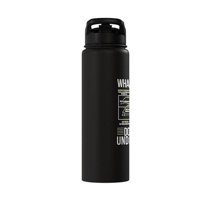 Pickleball Strategy Diagram Funny Sports Stainless Steel Insulated Water Bottle - color: Black