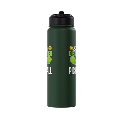 Funny Pickleball Paddle Easily Distracted By Pickleball Stainless Steel Insulated Water Bottle