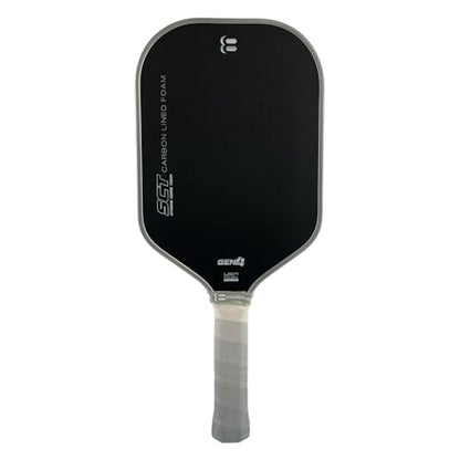 SCT Foam Elongated Pickleball Paddle - T700 Raw Carbon Fiber | Special Carbon-Lined Foam Power Core | Unmatched Power & Reach | Silver Electroplated Edge Guard | Performance Gradient Grip