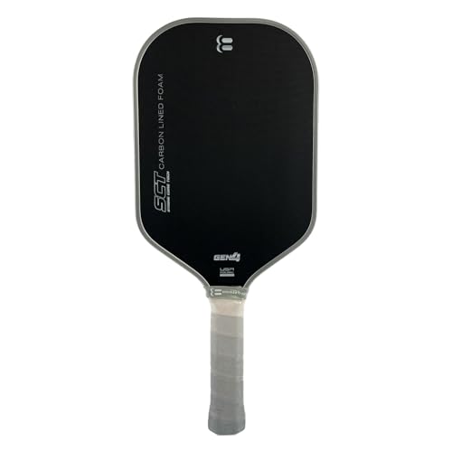 SCT Foam Elongated Pickleball Paddle - T700 Raw Carbon Fiber | Special Carbon-Lined Foam Power Core | Unmatched Power & Reach | Silver Electroplated Edge Guard | Performance Gradient Grip