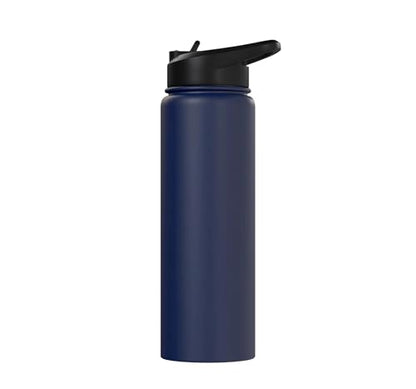 Pickleball Strategy Diagram Funny Sports Stainless Steel Insulated Water Bottle - color: Navy Blue