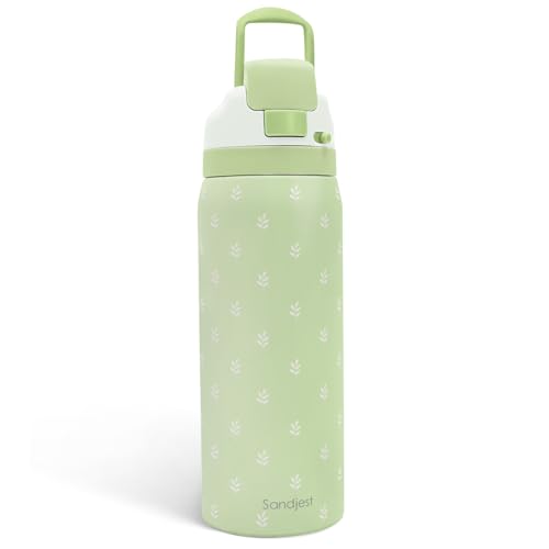 Botanical Insulated Stainless Steel Water Bottle with Straw for Sports and Travel, 32oz, Gifts for Women Girls Friends Teens Birthday Christmas - color: Botanical