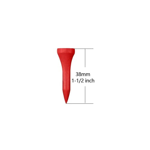 Wooden Golf Tees 3-1/4", 2-3/4", 1-1/2" Available,100 Count (Natural Color, White, Black, Blue, Red, Pink) - color: Red, size: 1 1/2 inch