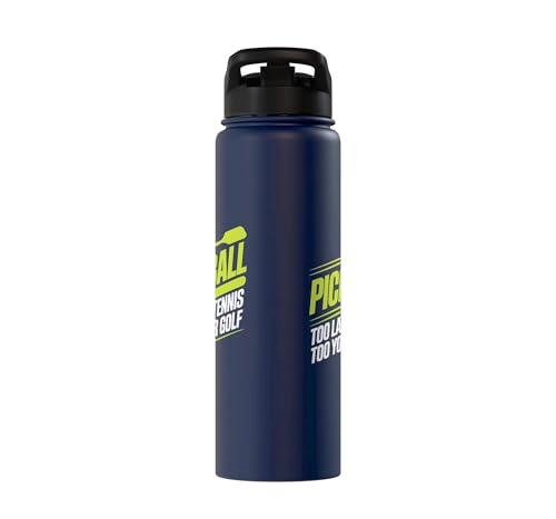 Pickleball Player Too Lazy For Tennis Too Young For Golf Stainless Steel Insulated Water Bottle - color: Navy Blue