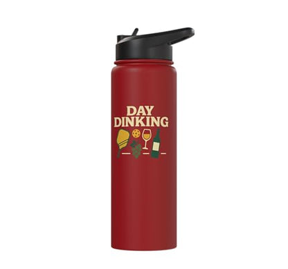 Funny Pickleball Pun Paddle Day Dinking Stainless Steel Insulated Water Bottle - color: Red