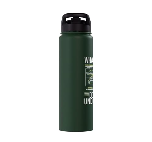 Pickleball Strategy Diagram Funny Sports Stainless Steel Insulated Water Bottle - color: Dark Green
