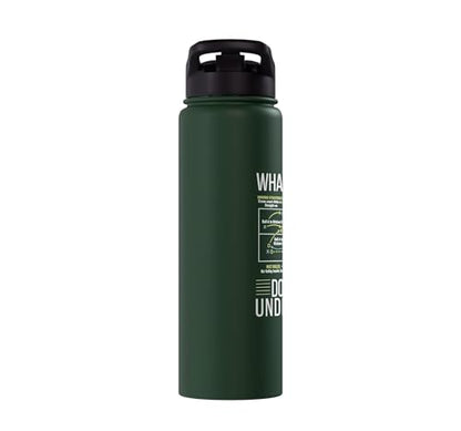 Pickleball Strategy Diagram Funny Sports Stainless Steel Insulated Water Bottle - color: Dark Green