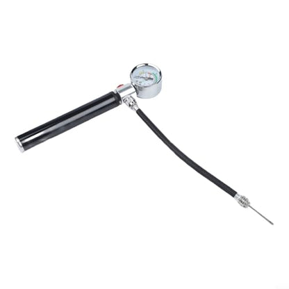 Portable Bike Pump, Aluminum Alloy Tire Inflator with Pressure Gauge, for American and Valves, Basketball Needle Included - size: Basketball model