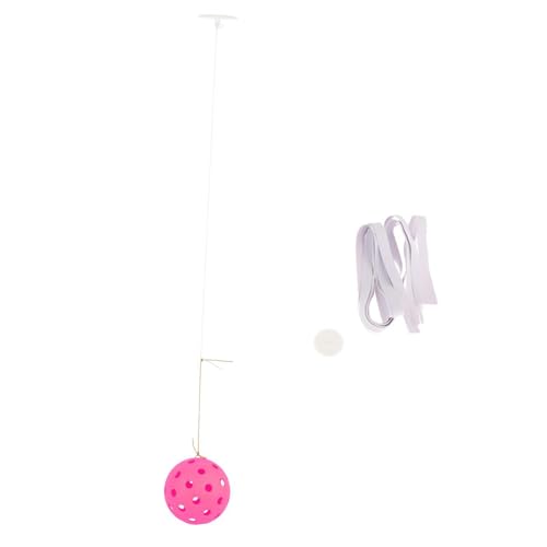 Yiju Pickleball Trainer Pickleball Training with 40 Holes Pickleball Ball Rope Exercise Convenient Self Study Pickleball Equipment, Rose red