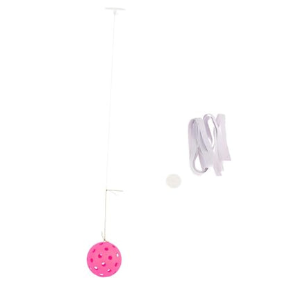Yiju Pickleball Trainer Pickleball Training with 40 Holes Pickleball Ball Rope Exercise Convenient Self Study Pickleball Equipment, Rose red