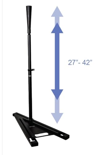 TBT Batting Tee | Adjustable Height Training Tee for Kids & Adults | Patent Approved Slider Base for Multiple Angles | Industrial Steel Stem & Weighted Base | Hand Rolled Flextop - size: Adults