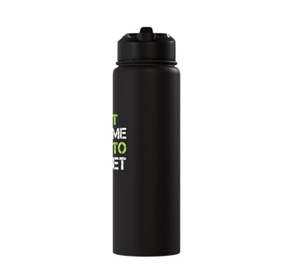 Pickleball Water Bottle - Dont Make Come Net - Player Gift Stainless Steel Insulated Water Bottle - color: Black