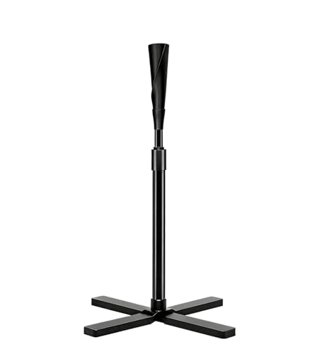 TARUMG Portable Batting Tee for Baseball/Softball, Height Adjustment from 25-47 inches, Heavy Duty Baseball Tee with Detachable Rubber Top, Easy Assembly Hitting Tee for Kids/Youth/Adults - style: Basic&Black 25“-37”
