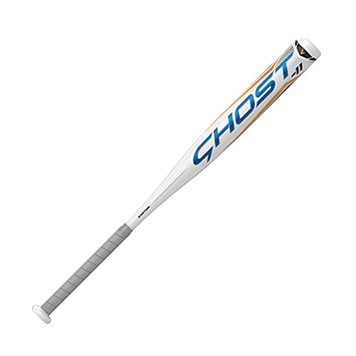 Easton | Ghost Youth Fastpitch Softball Bat | Approved for All Fields | -11 Drop | 1 Pc. Aluminum - color: White/Gold, size: 29 Inch