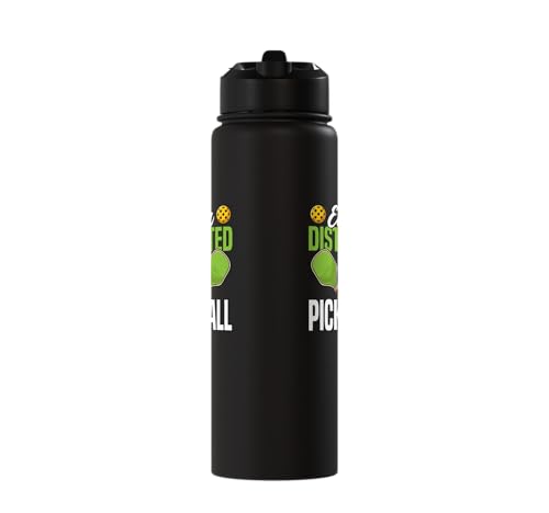 Funny Pickleball Paddle Easily Distracted By Pickleball Stainless Steel Insulated Water Bottle