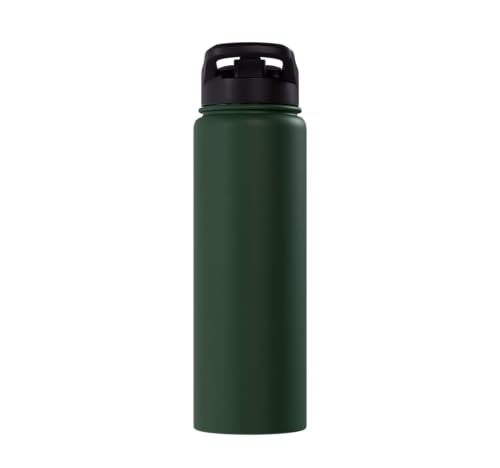 Pickleball: Dinking Buddy Stainless Steel Insulated Water Bottle - color: Dark Green