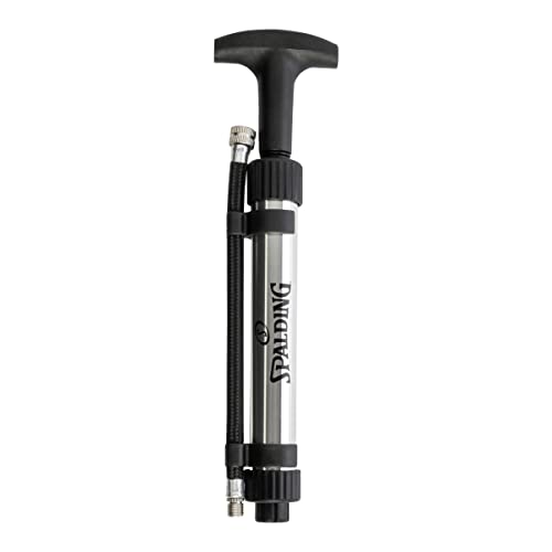 Spalding Sports Ball Pump Kit | Ideal for Basketball, Volleyball, Football, Soccer Ball & Rugby Ball | Complete Hand Pump Kit with Needles - color: Dual Action - 6" - Chrome