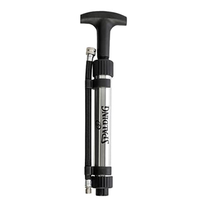 Spalding Sports Ball Pump Kit | Ideal for Basketball, Volleyball, Football, Soccer Ball & Rugby Ball | Complete Hand Pump Kit with Needles - color: Dual Action - 6" - Chrome