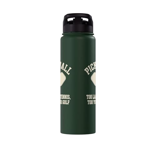 Pickleball Player Too Lazy For Tennis Too Young For Golf Stainless Steel Insulated Water Bottle - color: Dark Green