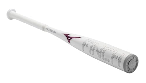 Mizuno Finch Youth Tee Ball Softball Bat (-13) | Youth - Girls Aluminum Fast Pitch BAT | White-Iridescent | 12OZ - size: 25"