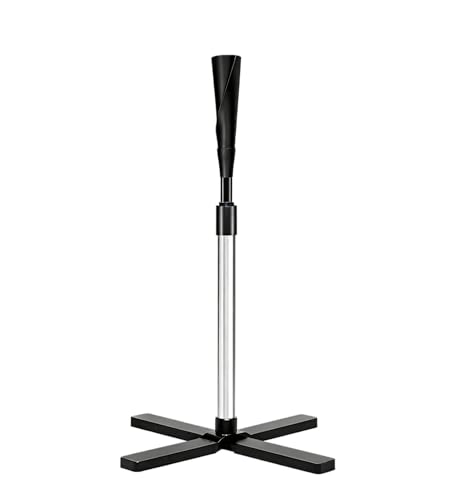 TARUMG Portable Batting Tee for Baseball/Softball, Height Adjustment from 25-47 inches, Heavy Duty Baseball Tee with Detachable Rubber Top, Easy Assembly Hitting Tee for Kids/Youth/Adults - style: Basic&Silver 25“-37”