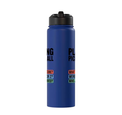 Playing Pickleball Improves Memory Pickleball Court Funny Stainless Steel Insulated Water Bottle - color: Royal Blue