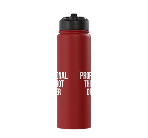 Professional Third Shot Dropper Pickleball Player Design Stainless Steel Insulated Water Bottle - color: Red