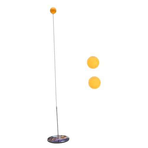 Table Tennis Trainer with Elastic Rod and Stainless Steel Base for Indoor Outdoor Practice Pong Balls Included Sports Racket Training Tool for Adults Enhancing Reflexes and