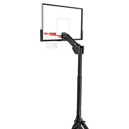 Spalding Momentous EZ Assembly Portable Adjustable Outdoor Basketball Hoop – Assembles in 30 Minutes or Less - color: 54" - Clear View - Black