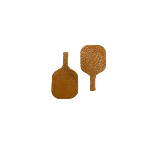 Miniature Pickleball Paddle 2-Pack – Plastic & Wood Options | Pickleball Cake Toppers, Decorations, Dollhouse Miniatures & Desktop Mini Game | Gift for Fans & Players (Orange) - color: Orange