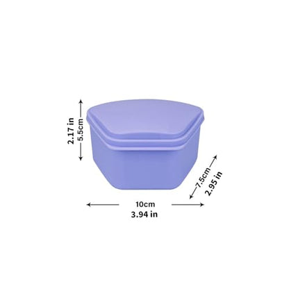 2PCS Trapezoid Retainer Case, Convenient Mouth Guard Cases, Multicolored Denture Bath Box for Aligner, Retainers, Mouth Guard, Night Guard, Travel Cleaning