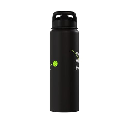 Reset Attack Repeat Competitive Pickleball Accessories Stainless Steel Insulated Water Bottle - color: Black