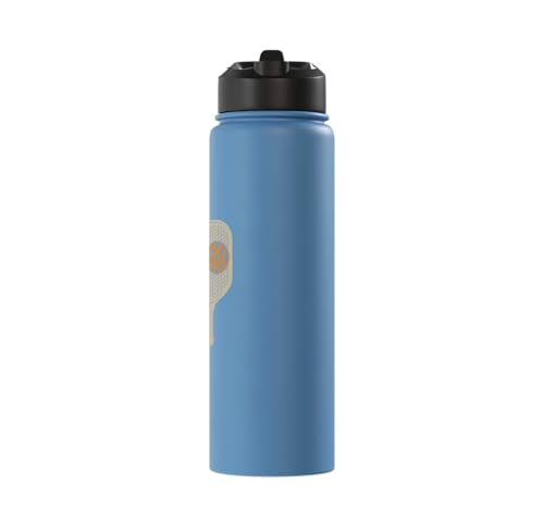 Whose Serve What's the Score Funny Pickleball Questions Stainless Steel Insulated Water Bottle - color: Light Blue