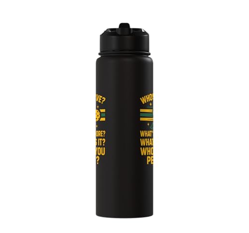 Funny Pickleball Paddle Whose Serve? What's The Score? What Stainless Steel Insulated Water Bottle - color: Black